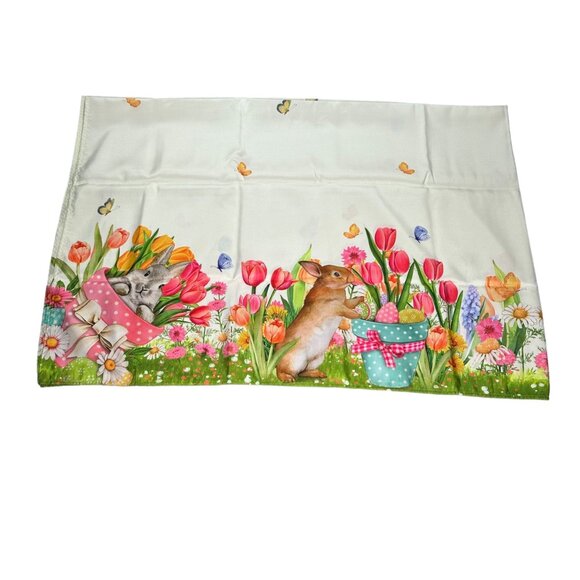 Easter Dining Tablecloth Spring Bunny Tulip Garden Egg Basket Butterflies Decor - Picture 10 of 12